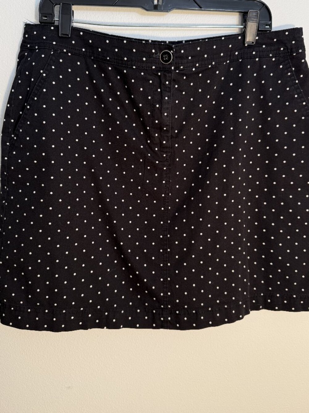 Karen Scott Skort Womens 14 Black w/ Polka Dot Same Fabric Inner Shorts Golf